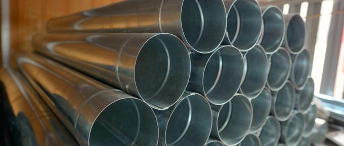 Galvanized steel pipes.
